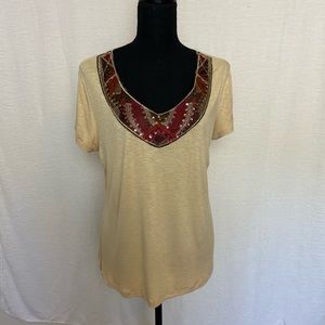 NWT gold/beige color top with embellishment